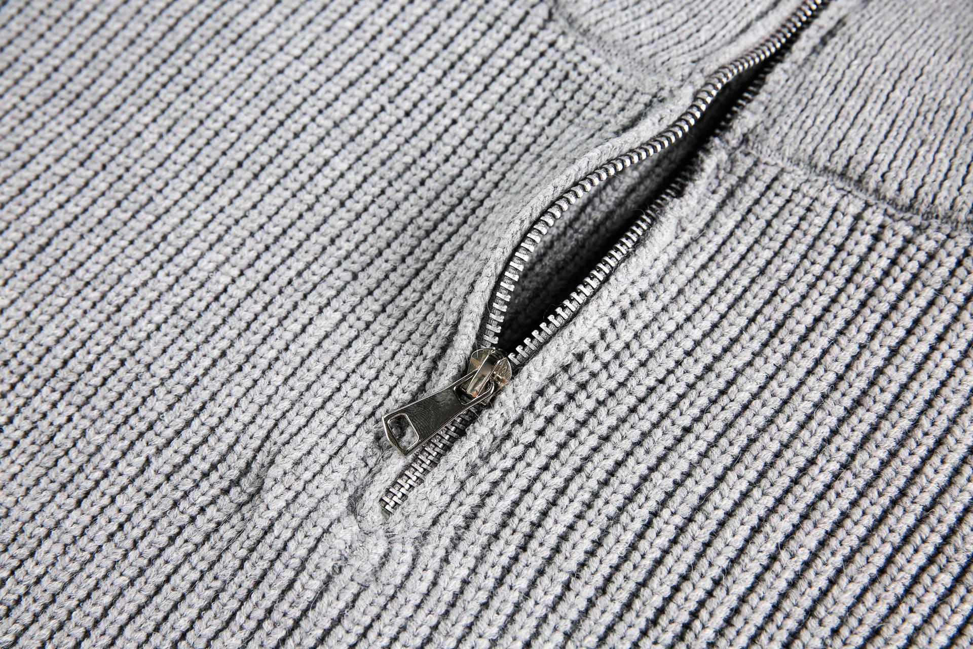Classic Long Sleeve Mock Turtleneck Zip Sweater