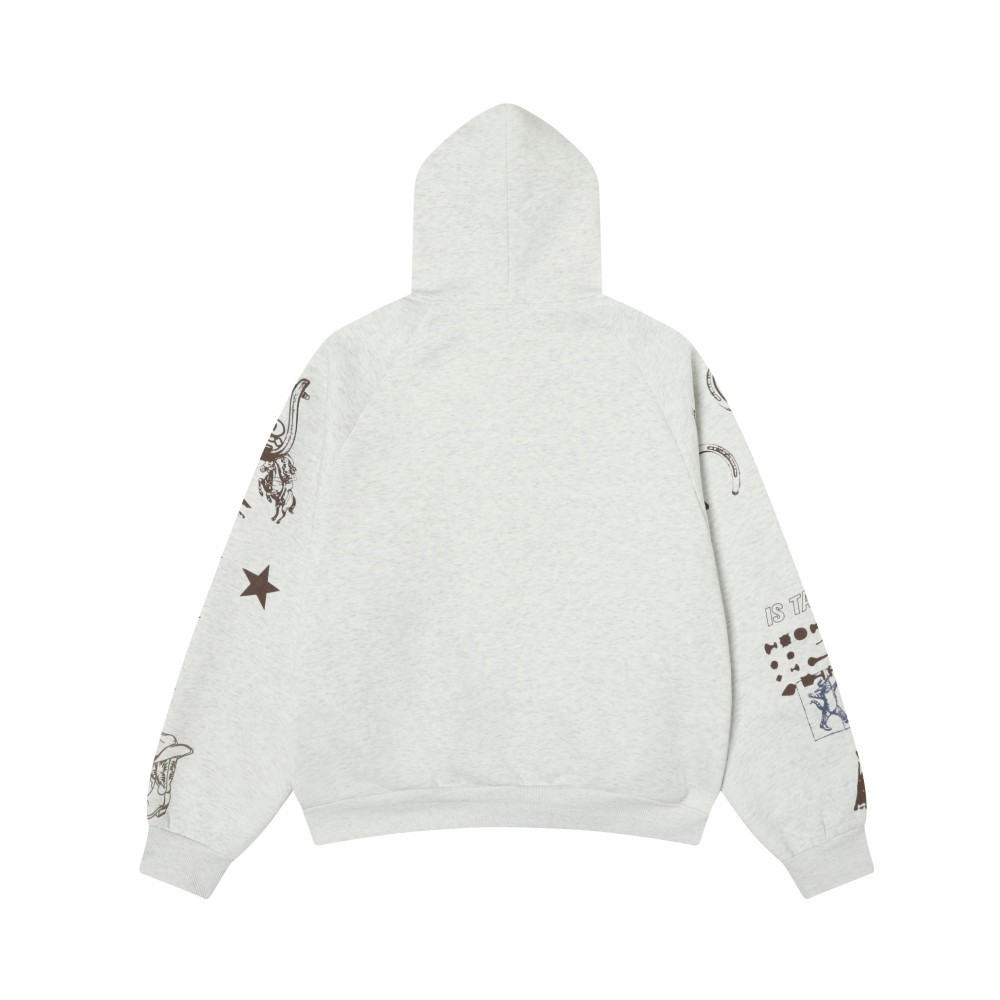 American Oversized Long Sleeve Spray Art Cardigan