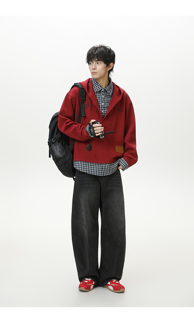 American Trend Cotton Layered Hood Sweatshirt