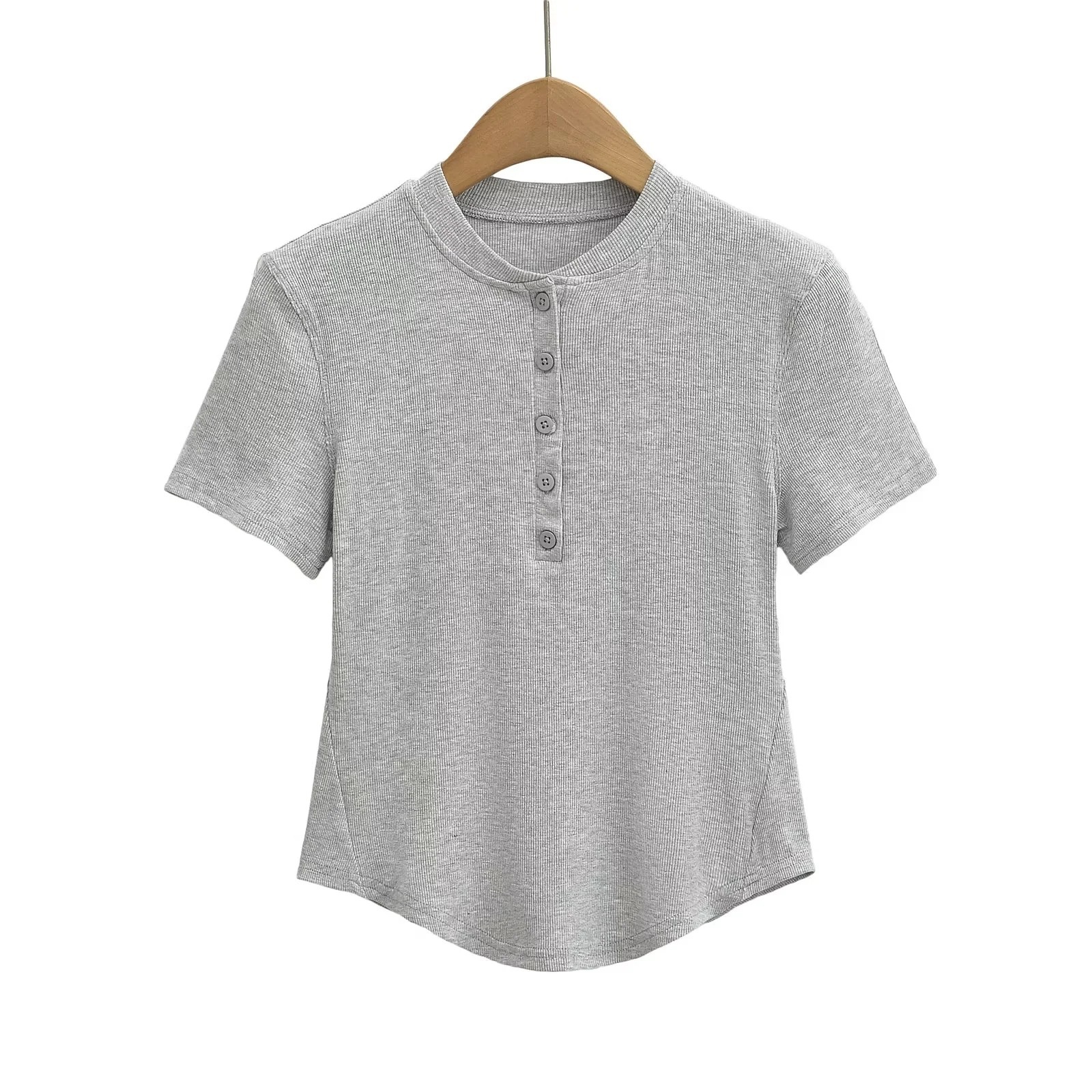 Ladies Plain Fitted Crew Neck Tee