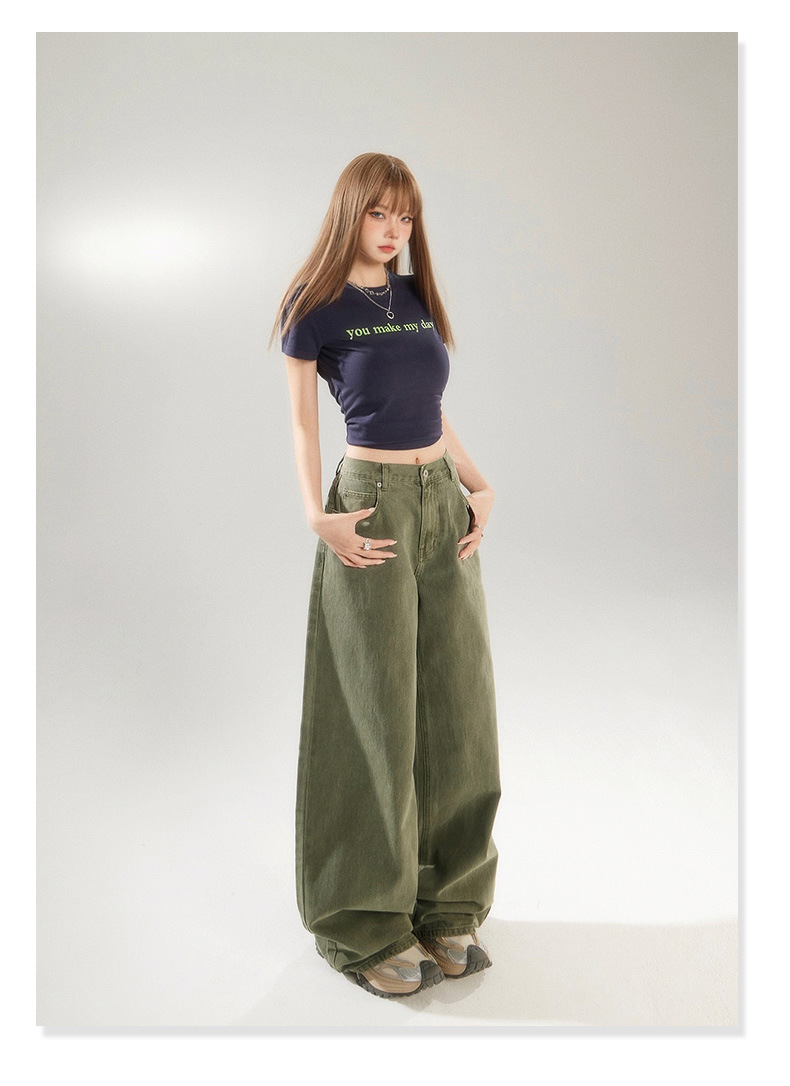 Straight Leg Wide-Leg Denim Pants for Women and Men Loose Fit