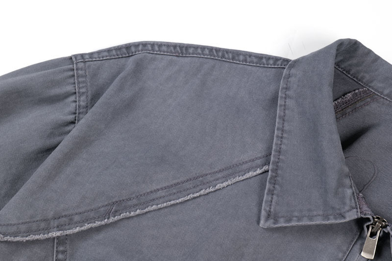 Vintage Distressed Cotton Patchwork Cropped Hooded Utility Jacket