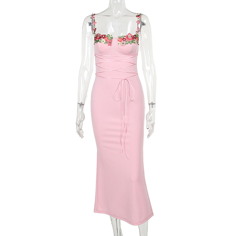 One Shoulder Padded Belted Bodycon Maxi Skirt
