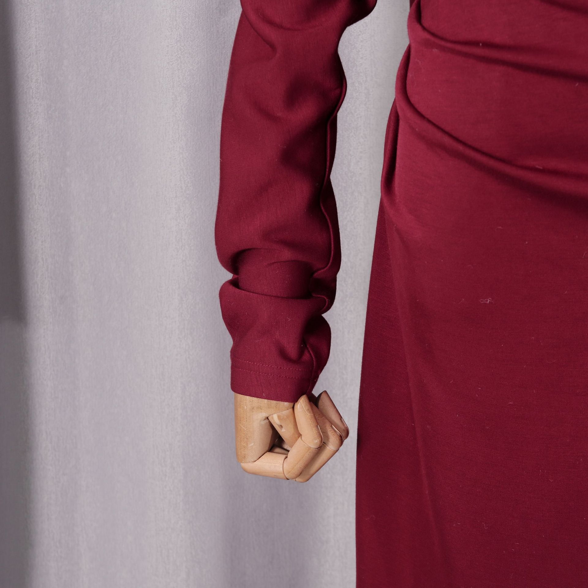 Tailored Polyester Maxi Dress with Ruched Bodice