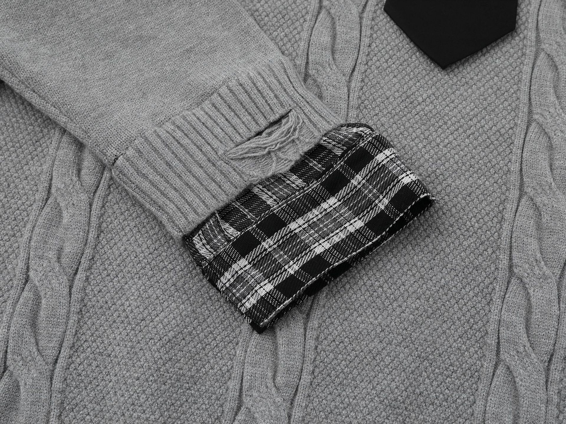 Casual College Style Metal Chain Detachable Tie Knit Sweater