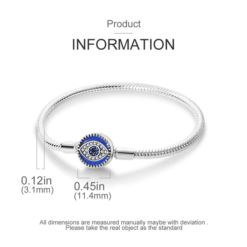 New Copper Plated 925 Silver Palm Eye Safety Chain Snake Bone Chain Pan Family Beads DIY Handmade