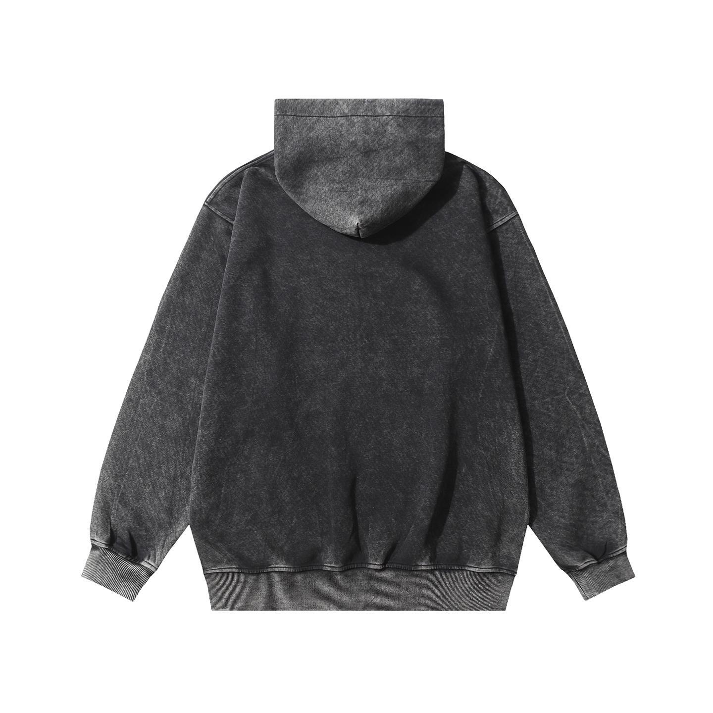 Long Sleeve Cotton Polyester Vintage Script Hoodie