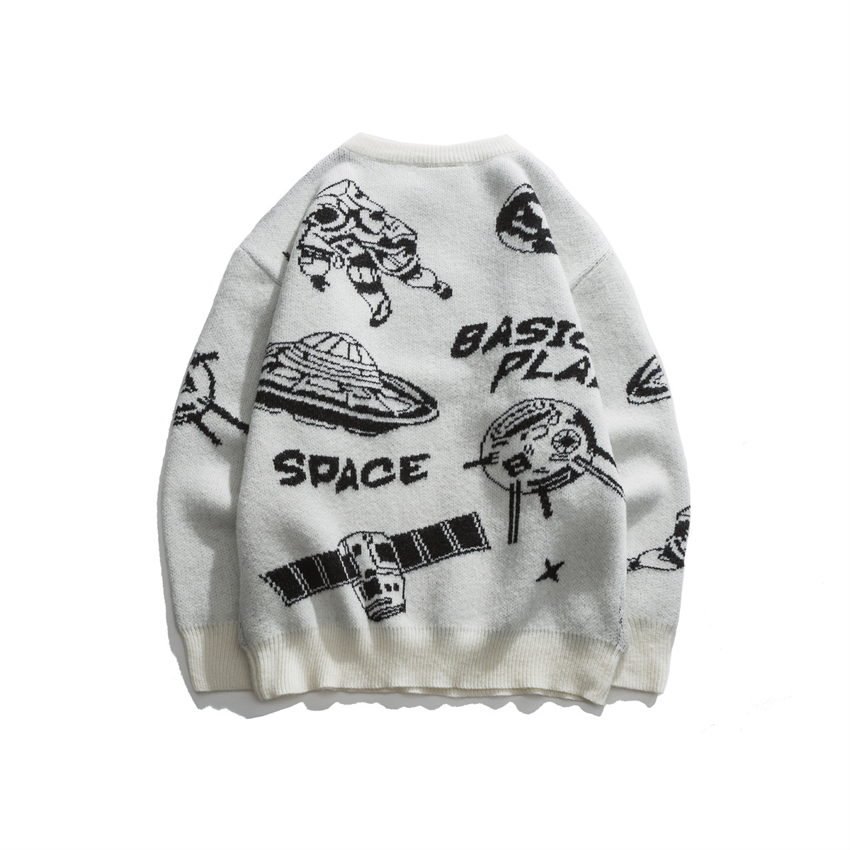Unisex Oversized Colorblock Japanese Workwear Sweater