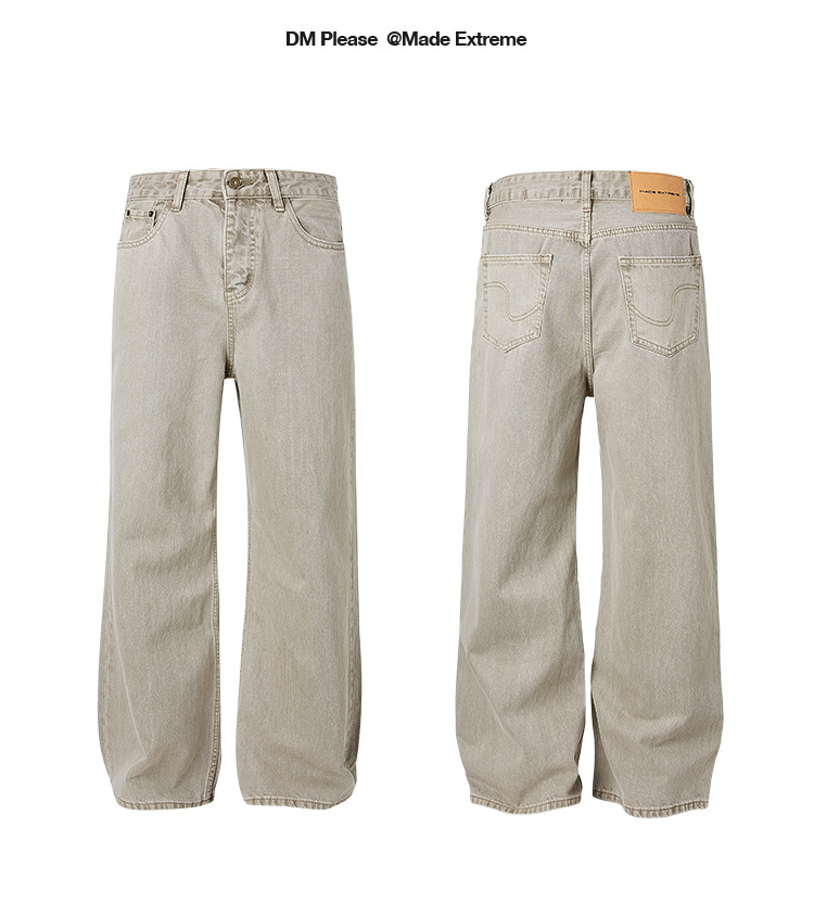 Washed Casual Straight Pants for Men and Women
