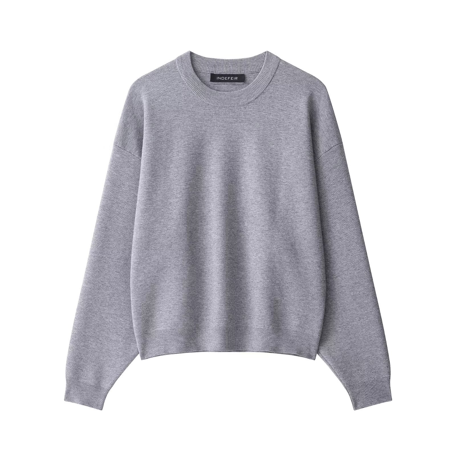 Ladies' Crew Collar Full Sleeve Bicolor Knit Sweater