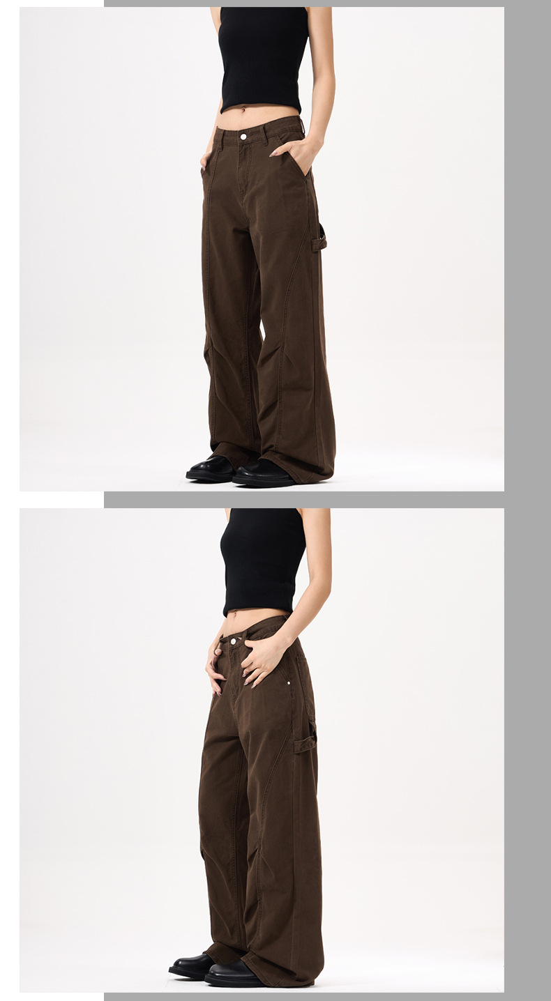Women's Pants Deconstructed Design Wide-Leg Workwear Casual Trousers