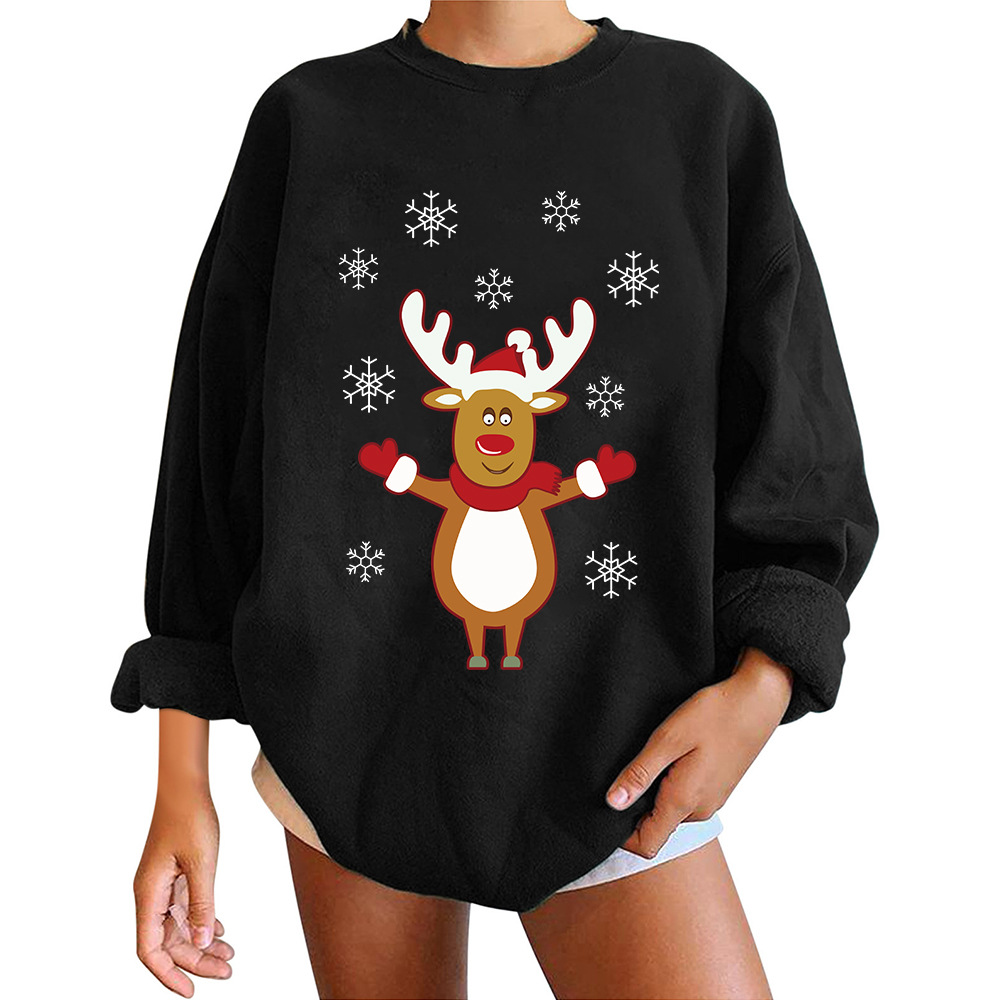 Loose Fit Cotton Blend 3D Deer Hoodie