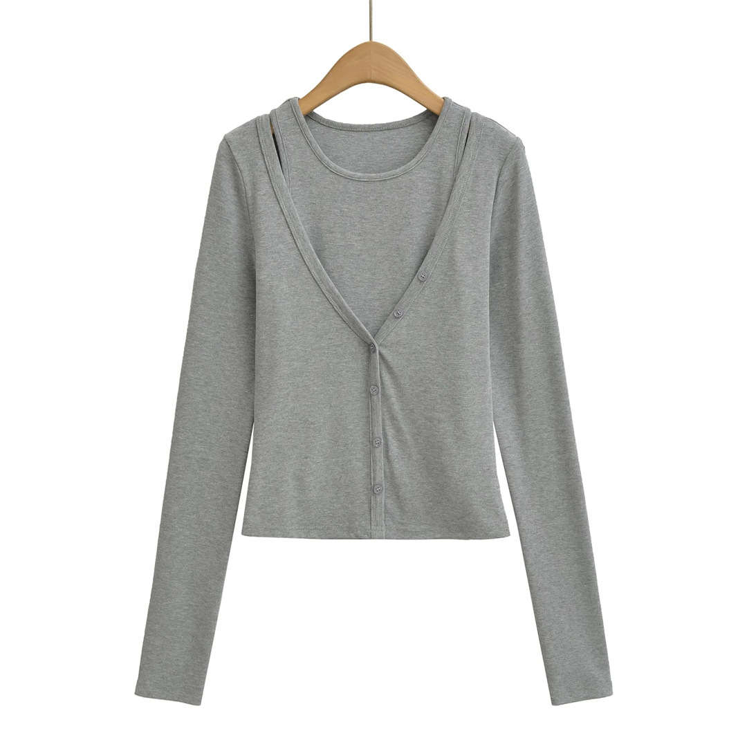 Vintage Cocoa Camisole and Cropped Cardigan Ensemble