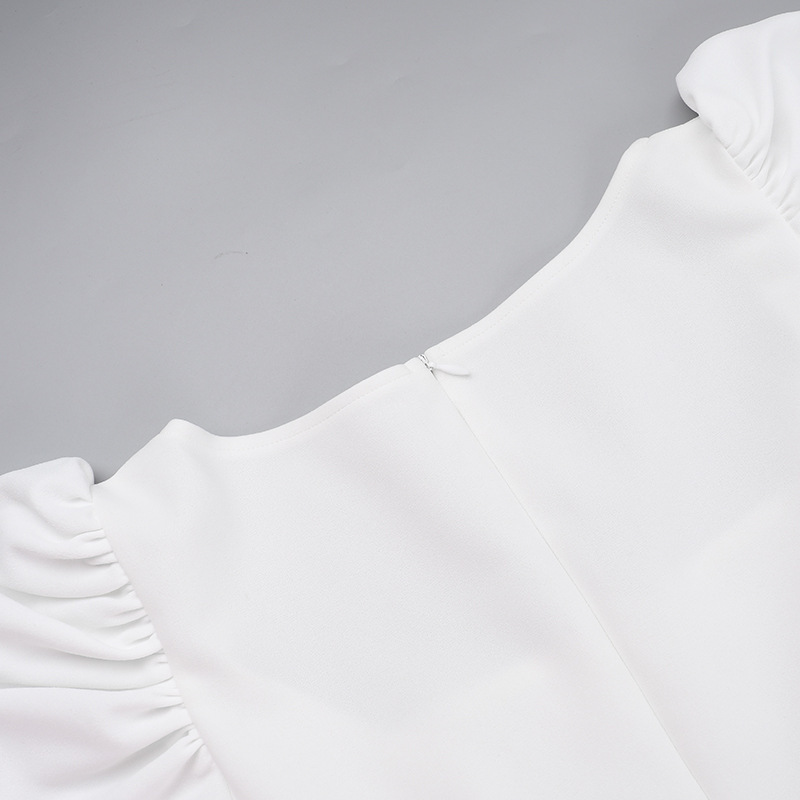 Bateau Neckline A-Line Long Sleeved Mini Dress