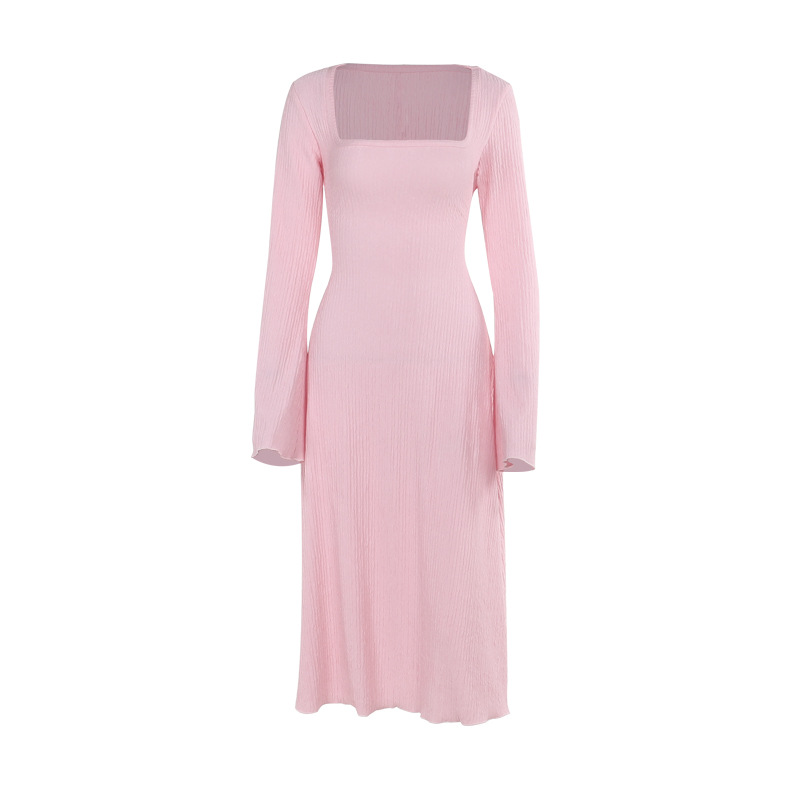Angular Neck High Waist Full Sleeve Bodycon Skirt