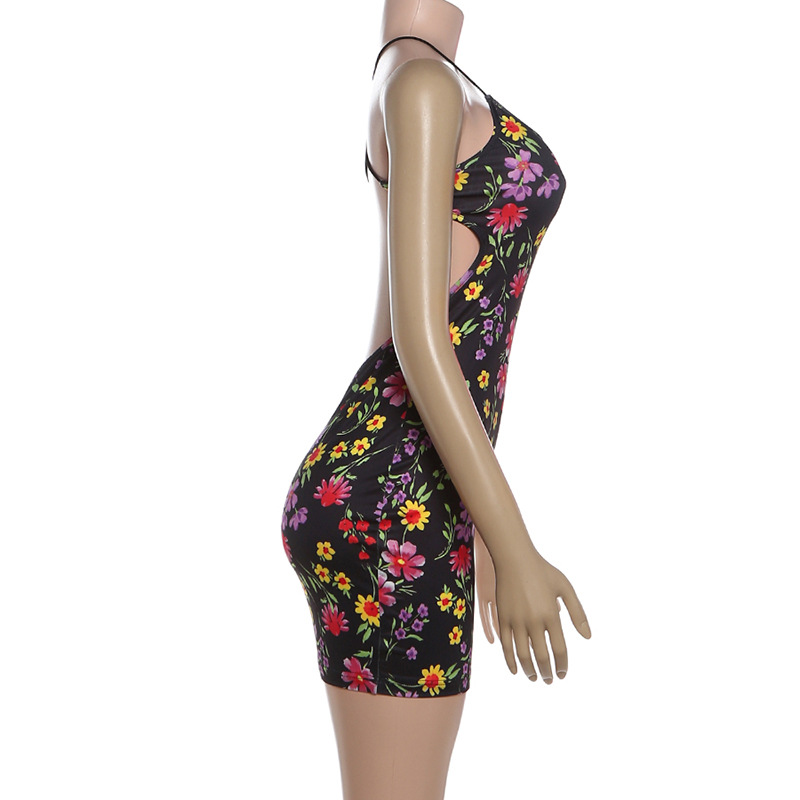 Halter Sleeveless High-Waisted Bodycon Cutout Open Back Dress