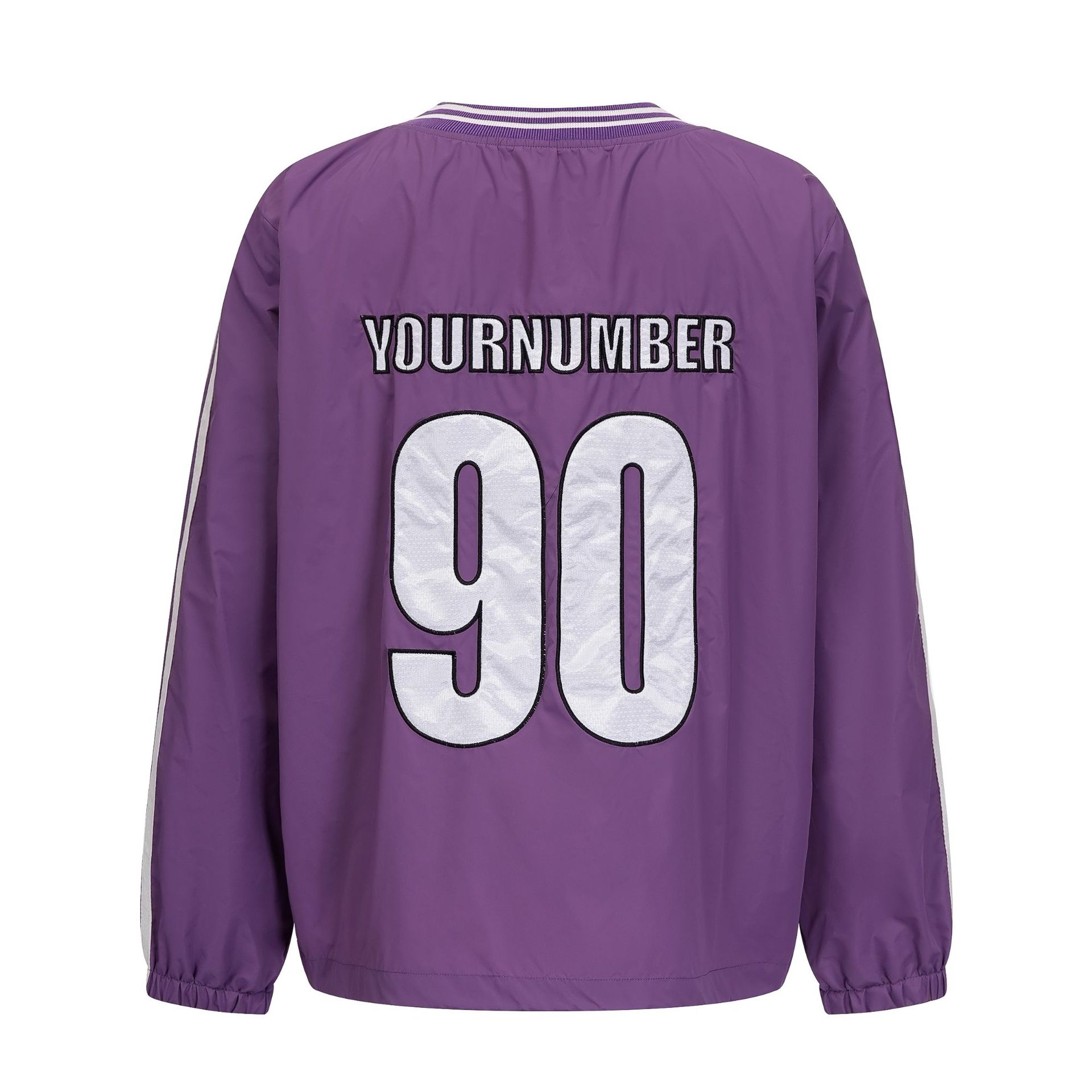 V-neck baseball jersey sweatshirt