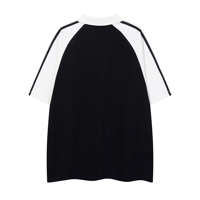 Matching Relaxed Drop Shoulder Contrast T-Shirt