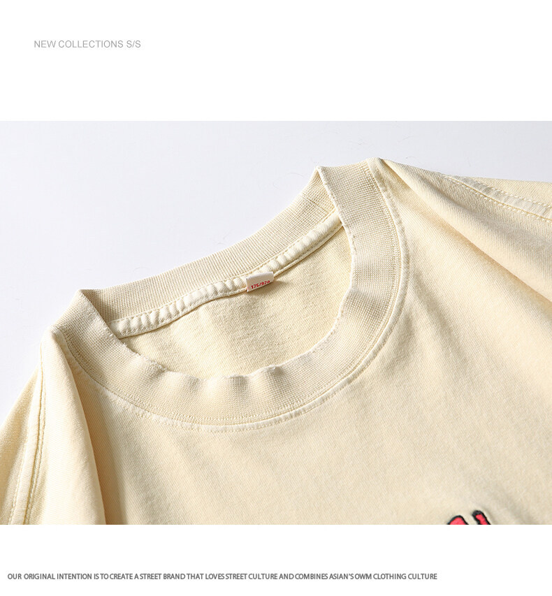 Japanese Aged Oversized Cotton Half Sleeve Letter Shirt
