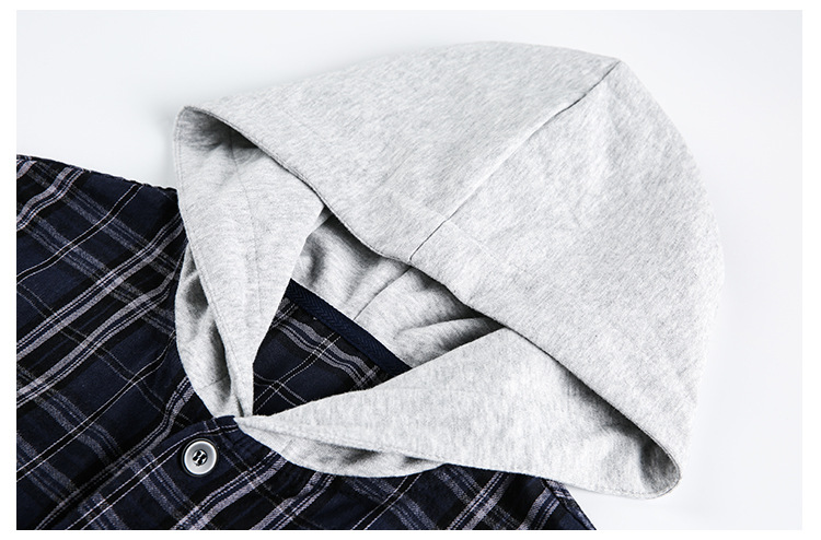 Loose Fit Checked Hood Shirt