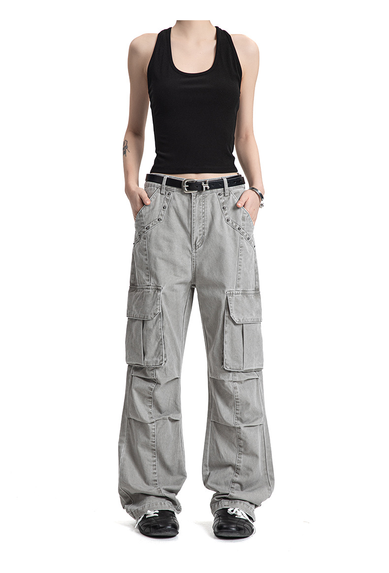 Multi-Pocket Deconstructed Flared Vintage Trousers for Men