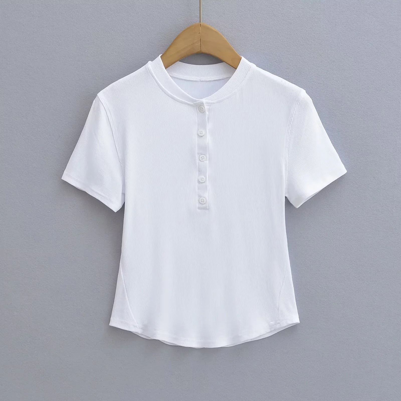 Ladies Plain Fitted Crew Neck Tee