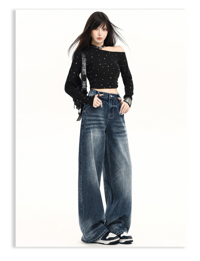 High-Fall Straight Leg Wide-Leg Casual Pants for Women Summer Fashion Loose Fit Style
