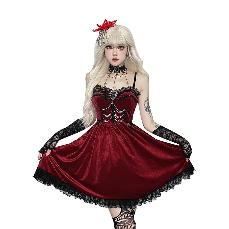 Dark Solid Private Lady Sleeveless Dress