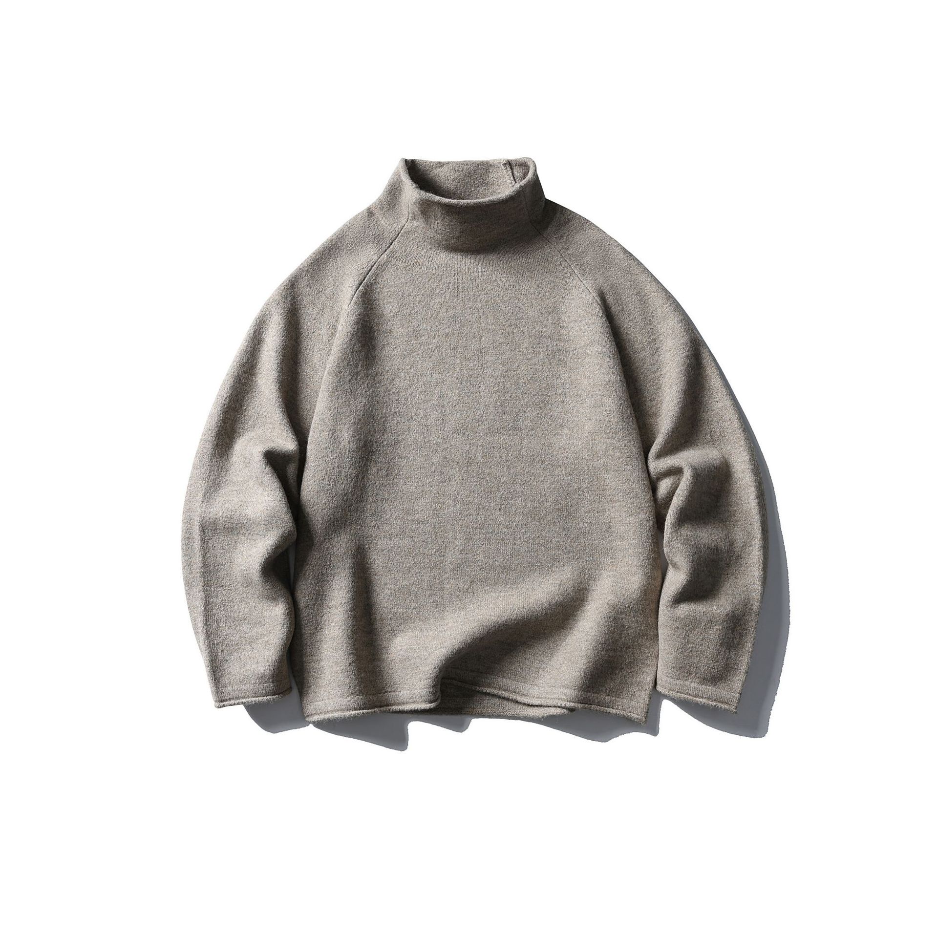 Turtleneck Polyester Blend Sweater For Men