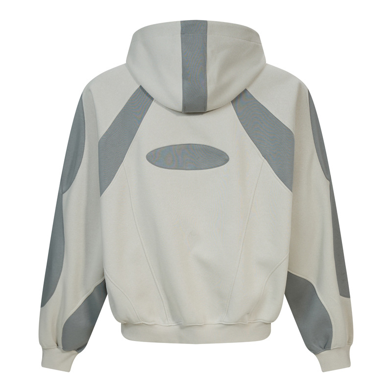 Oversized Cotton Contrast Panel Hoodie