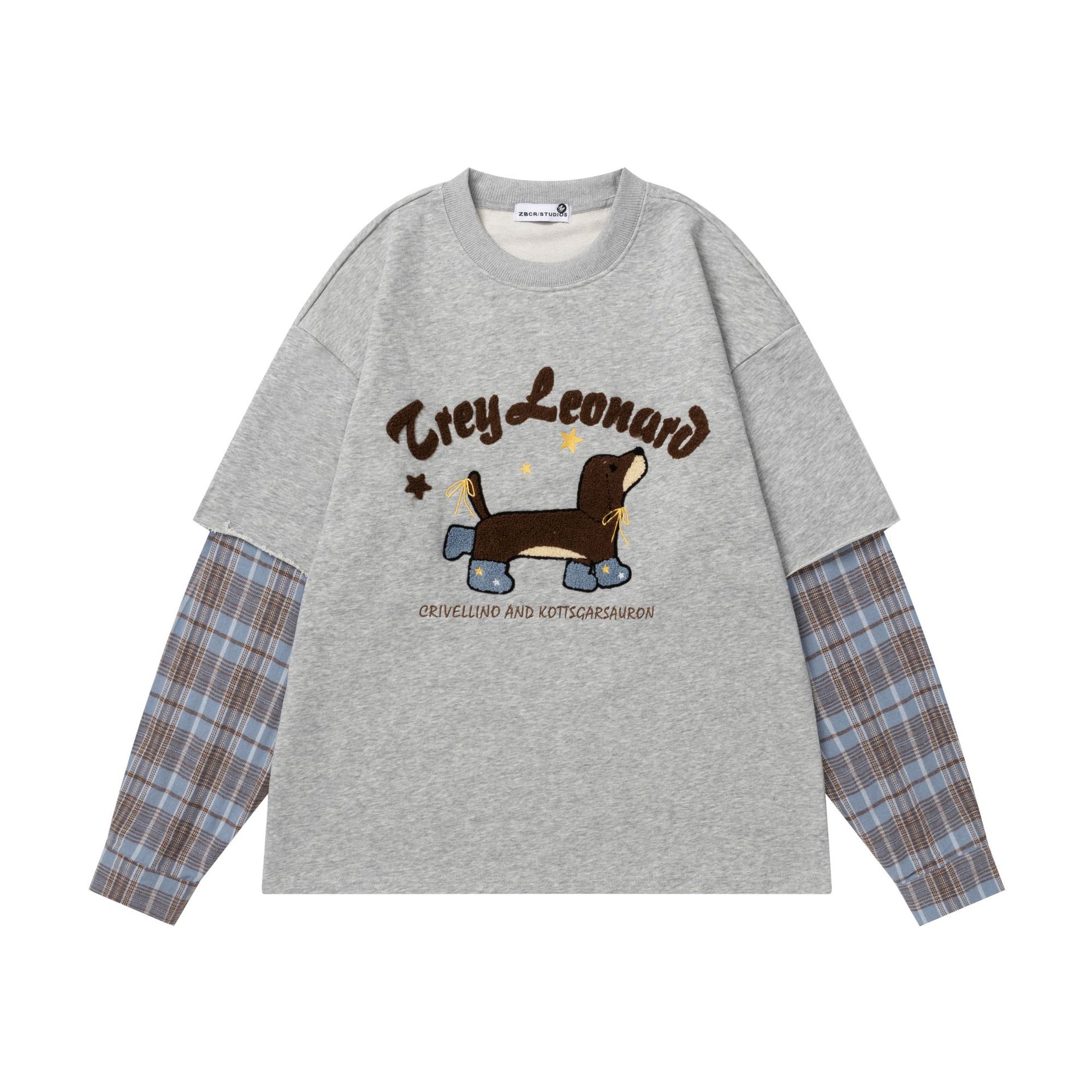 Long Sleeve T-Shirt Autumn Loose Casual Two-Piece Design
