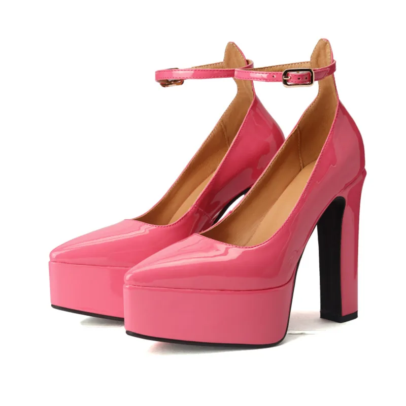 Ladies Shiny Stiletto Raised Sole Evening Shoes