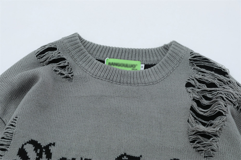 Streetwear Oversized Jacquard Sweater