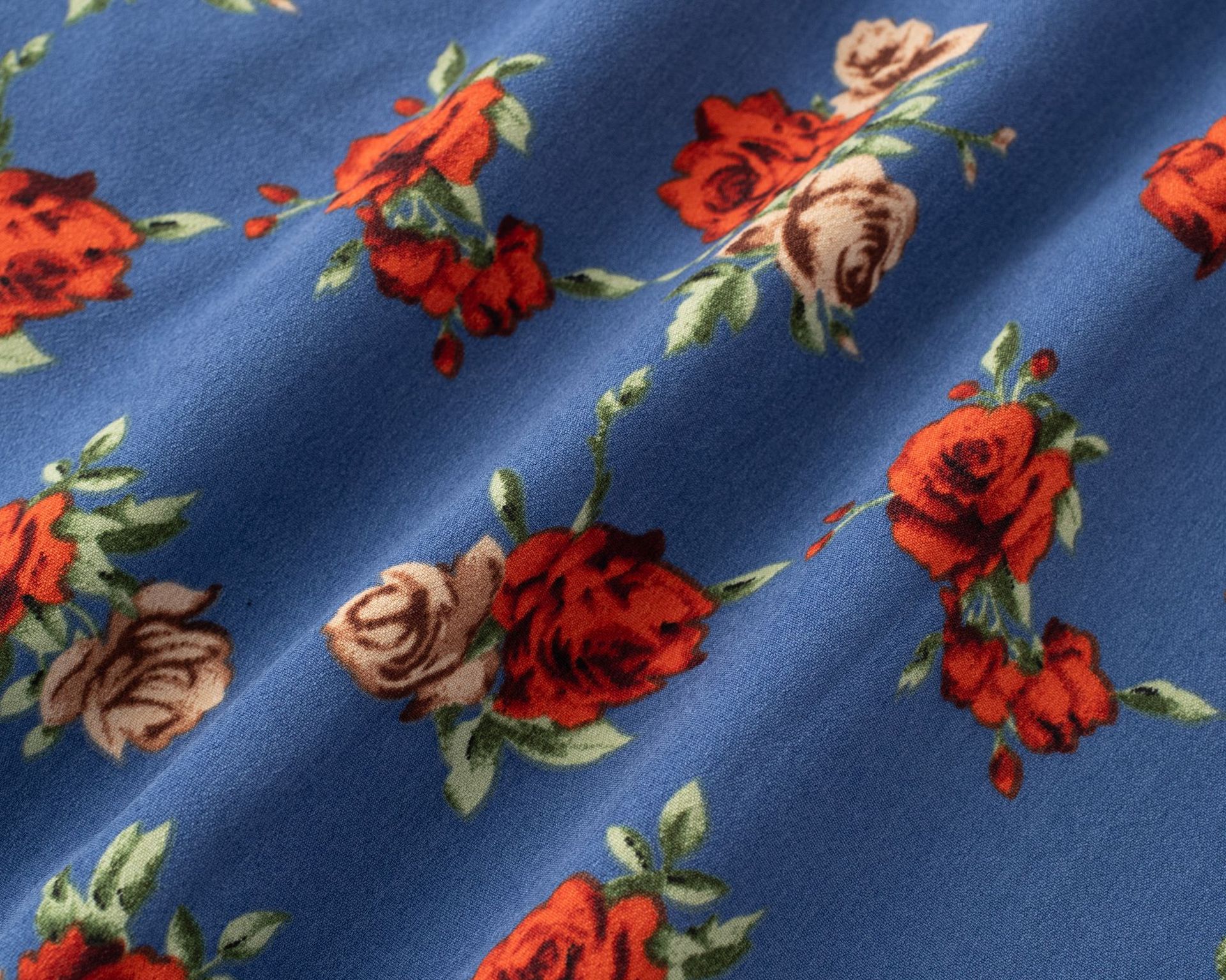 Floral V-Neck Belted Waist Slimming Dress