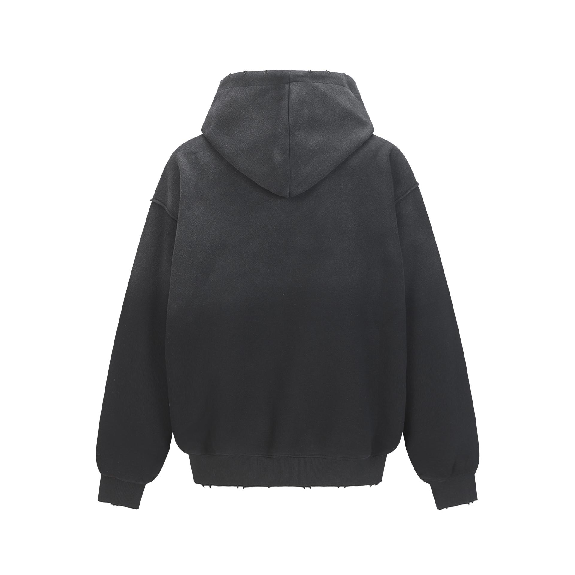 Ombre Typography Stitched Hoodie