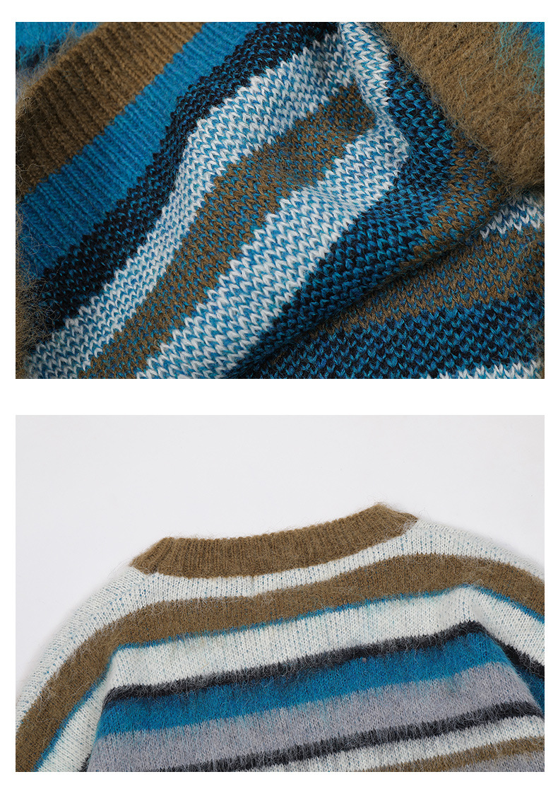 Japanese Workwear Oversized Color Block Sweater