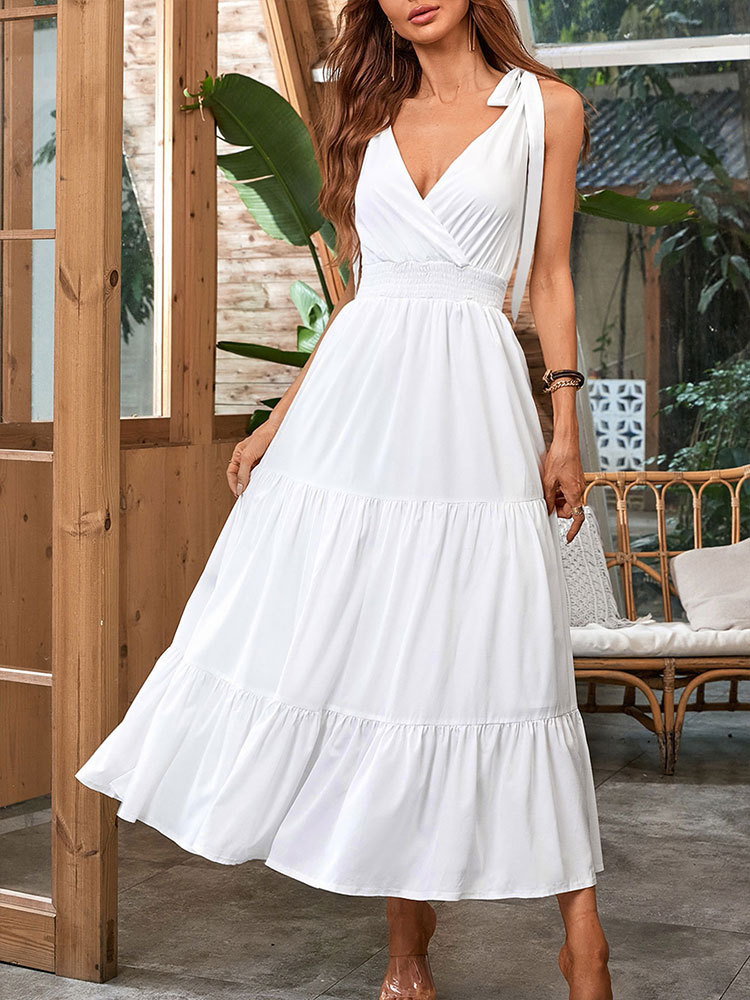 Plunging Cutout Fitted Ladies Party Dress
