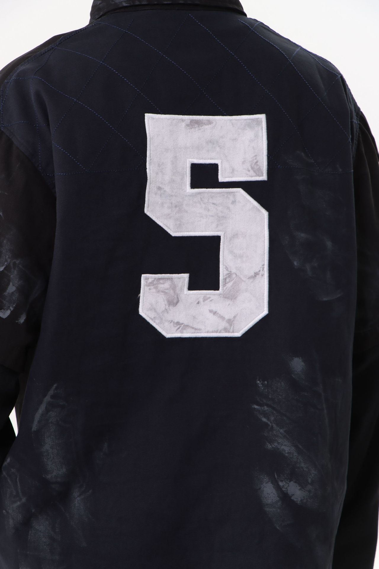 Heavyweight Cotton Long Sleeve Faux-Layered Button-Up Letter Hoodie