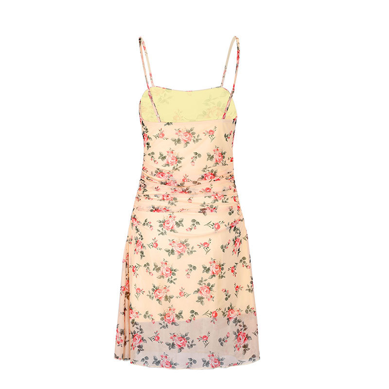 Patterned Illusion Bodycon Bandeau Dress