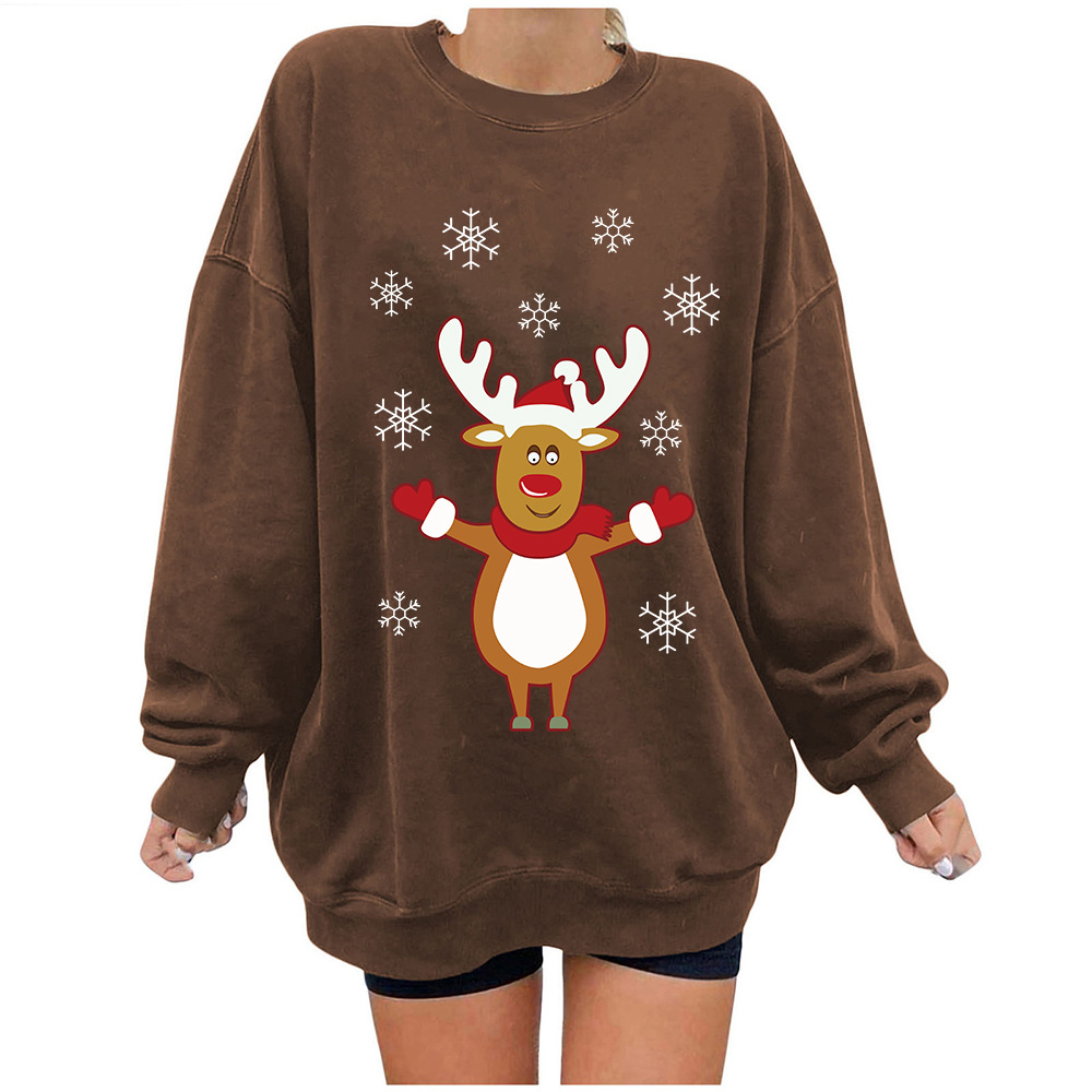 Loose Fit Cotton Blend 3D Deer Hoodie