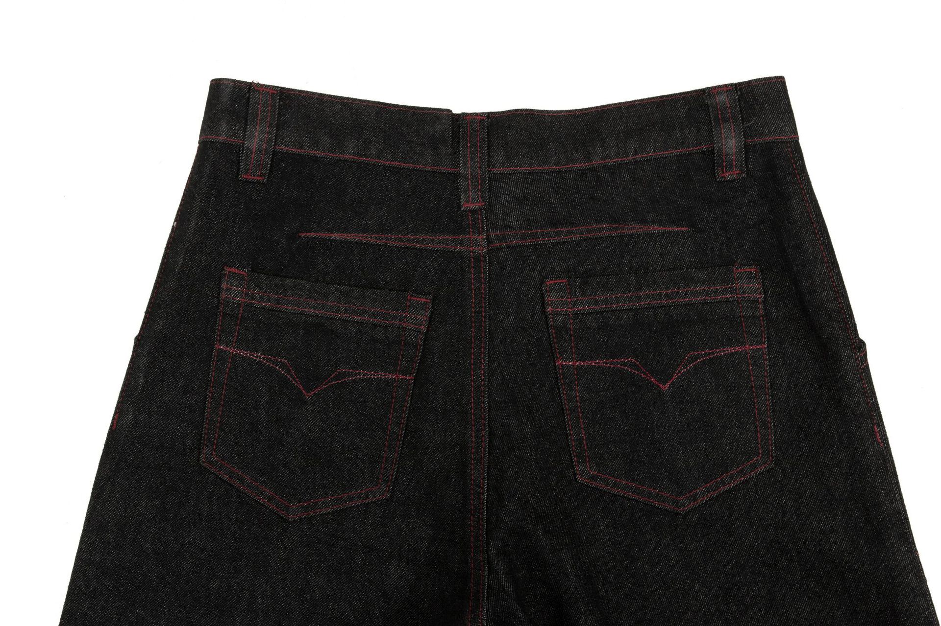 Street Retro Raw Denim Deconstructed Design Men's Loose Dagger Jeans