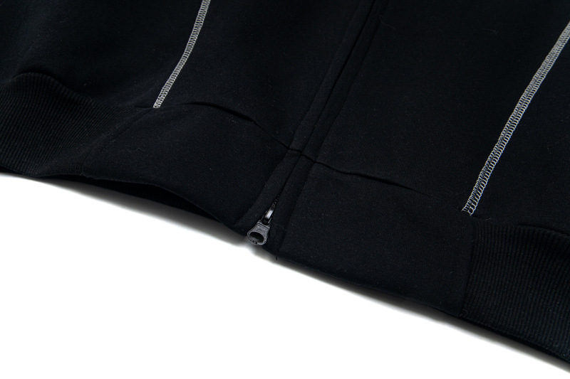 Street Relaxed Fit Zip-Up Letter Print Hoodie