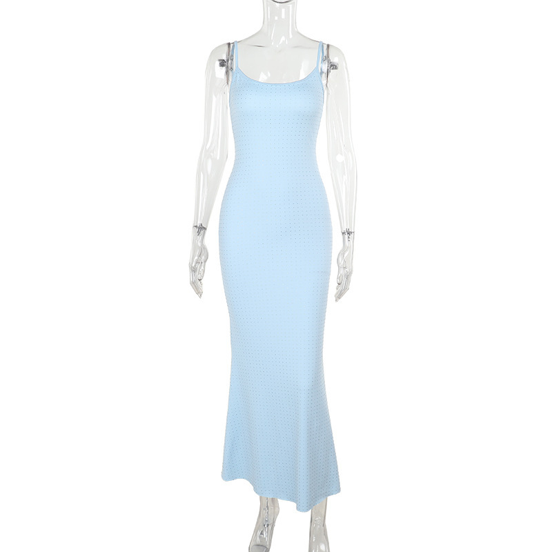 High Waist V-Neck Sleeveless Maxi Dress