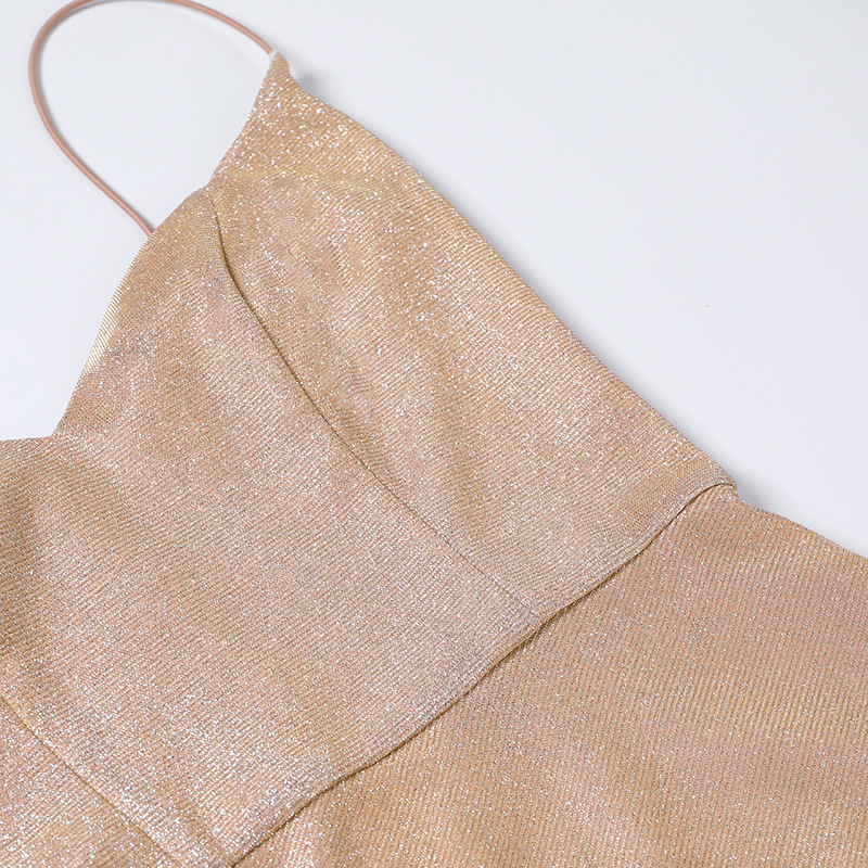 Rose Patent V-Neck Pinafore Midi Split Skirt