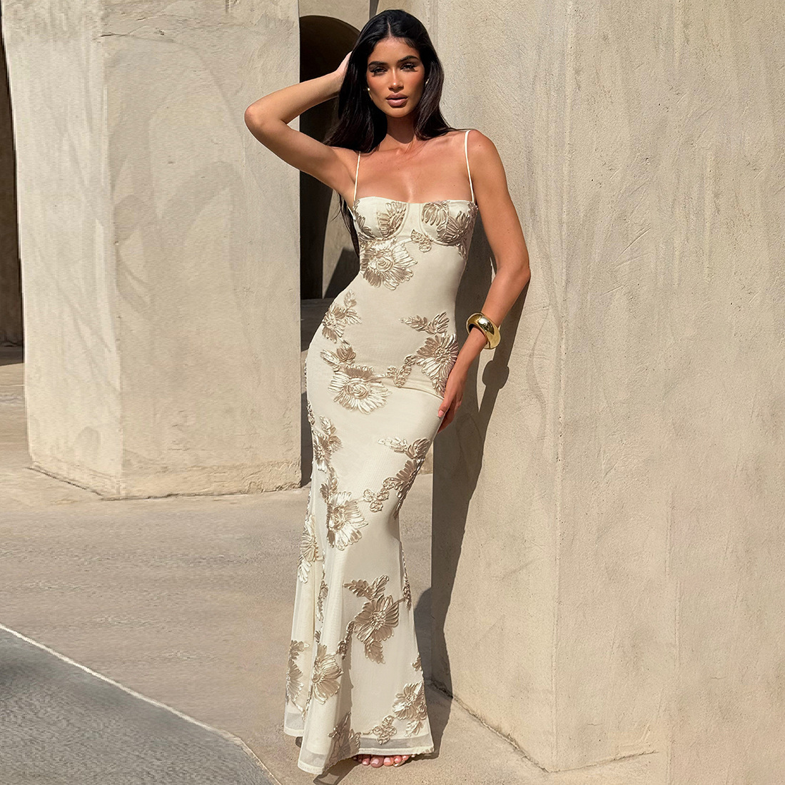 One-Shoulder Sleeveless High Waist Bodycon Dress