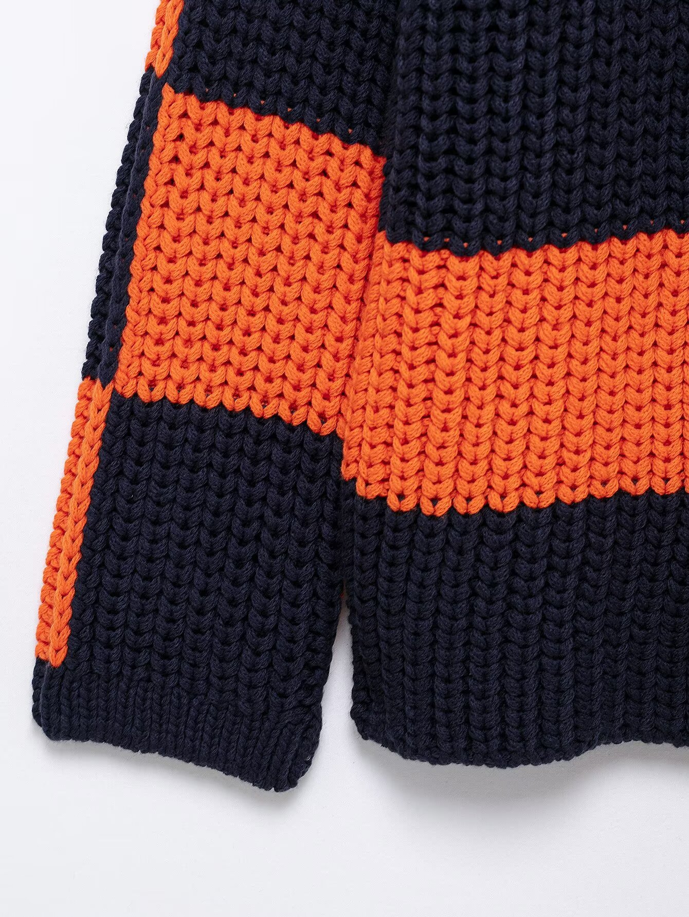 Oversized Banded Crew Sweater