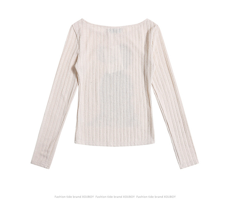 Long Sleeve T-Shirt Off-the-Shoulder Pure Desire Style Trendy Base