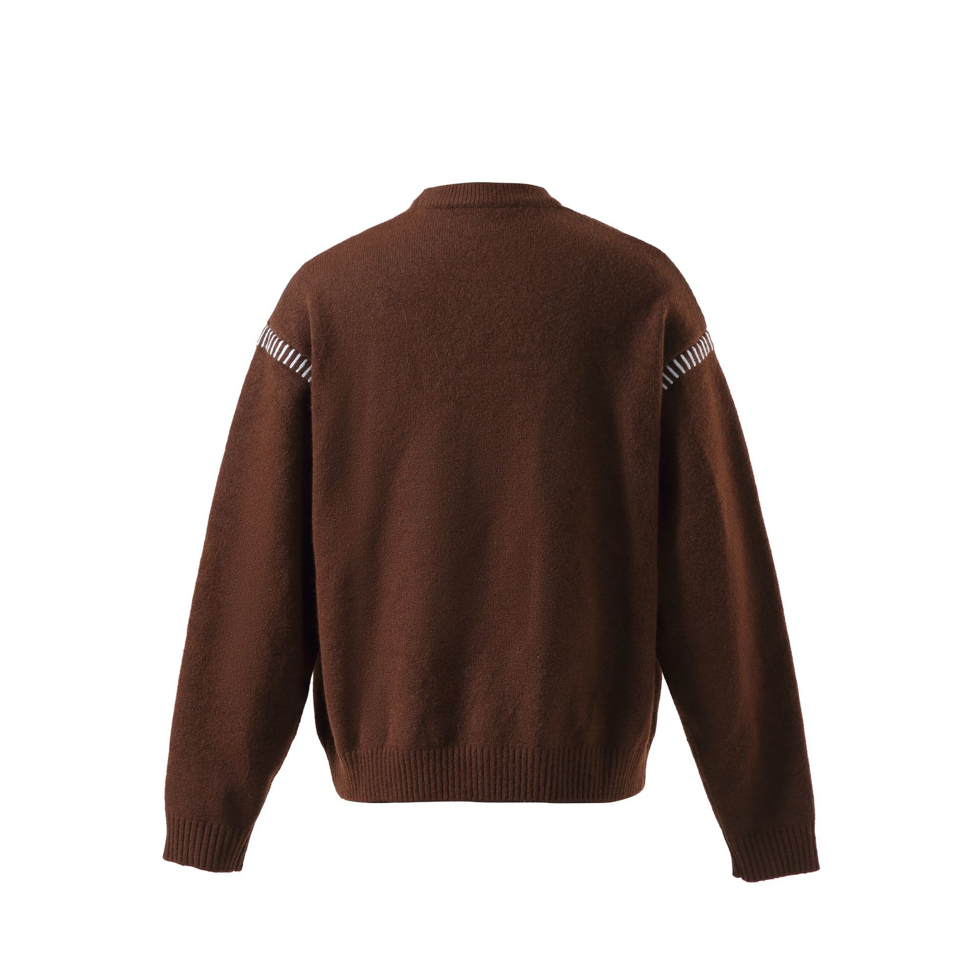Oversized Japanese Workwear Sweater Accent Seams