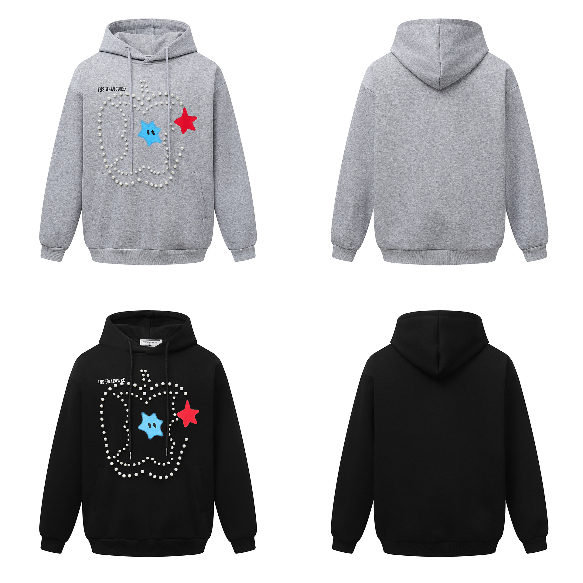 Vintage Cotton Studded Hoodie