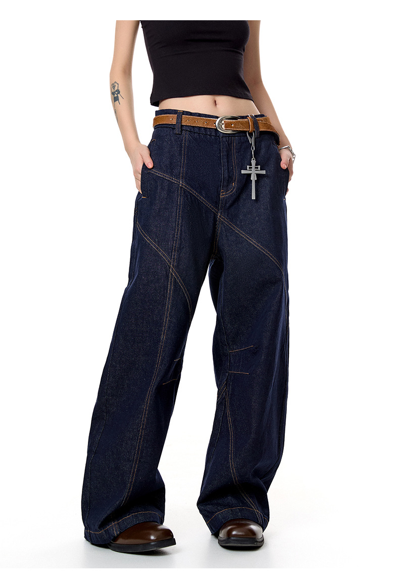 Jeans High-Waisted Commuter Loose Wide-Leg Long Pants Unisex